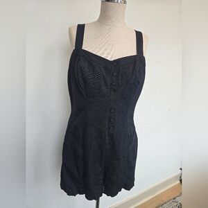 Vintage Black Pinup Swimsuit Romper
